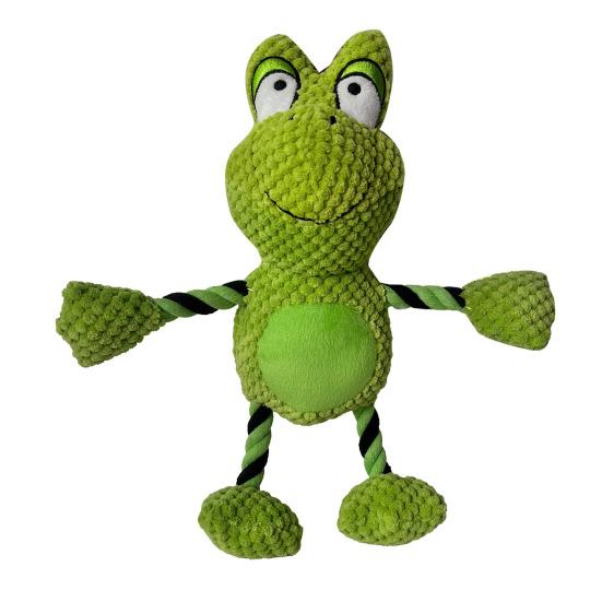 

Pet Toy Cartoon Duck Frog Design Dog Chew Toy with Sound Feature Bite-Resistant Tug-of-War Interactive Teeth Grinding Dog Toy Frog
