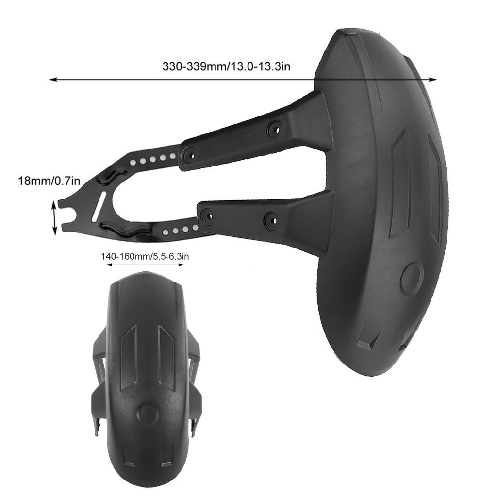 Motorcycle Rear Mudguard ABS Metal Black Tire Splash Guard Universal for 12‑18in Wheels Hub
