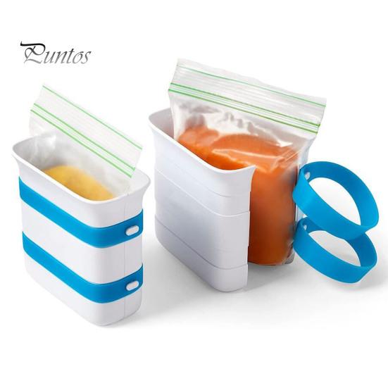 Kitchen Storage Organizer Soup Cube Freezer Mold, Large Capacity Food Bag, Bag Support Block Maker for Meal Prep Sauces Leftover Organization