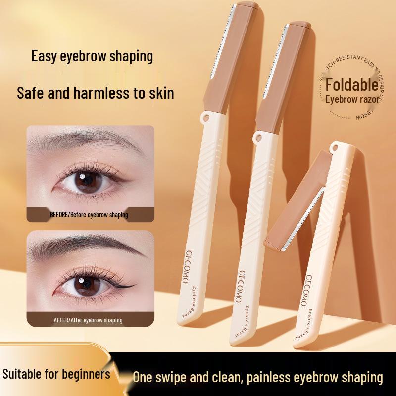 GECOMO Macro Folding Eyebrow Razor - Sharp, Safe & Gentle Beginner Beauty Tool