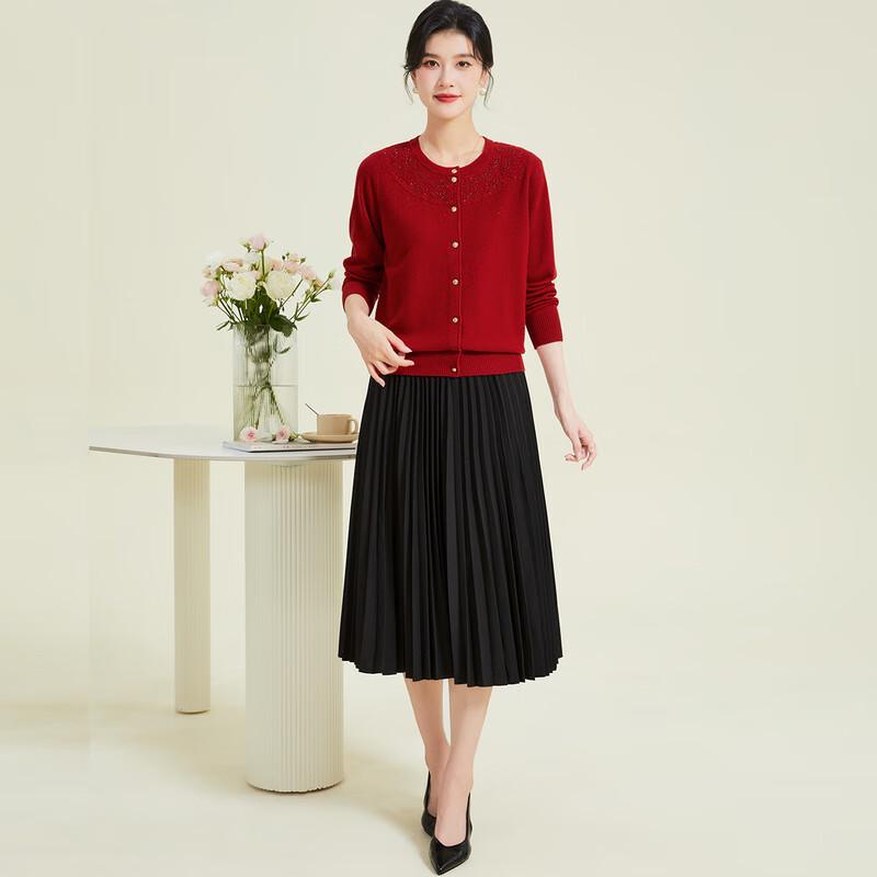 Elegant Floral Embroidered Wool Cardigan for Women