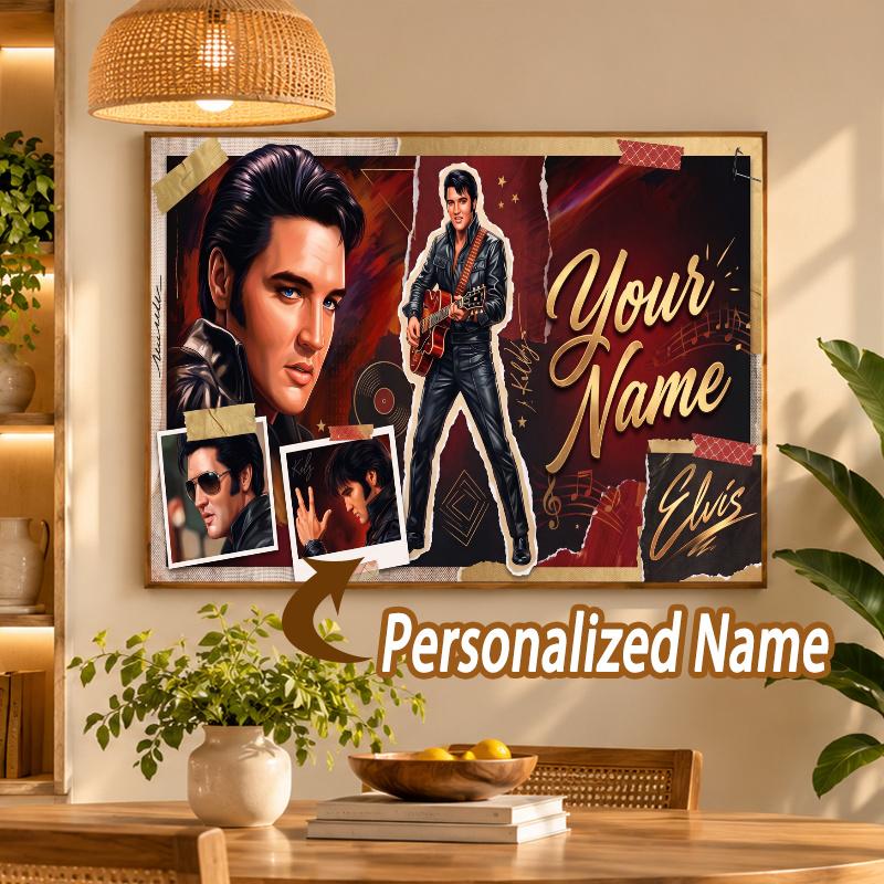 Custom Name Elvis Presley 5D Diamond Painting Personalized Full Drill Diamond Art Kit Gift