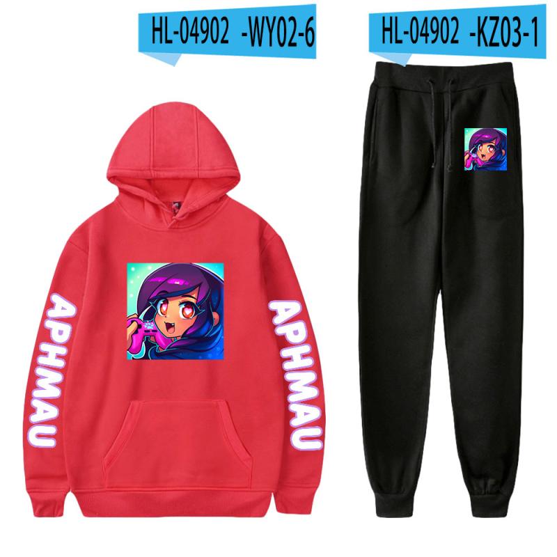 

Аніме Aphmau Merch Prints Hoodie Sets Чоловіки Жіночі Спортивні костюми Повсякденні Толстовка + Штани 2 шт. Вуличний одяг Великі світшоти L