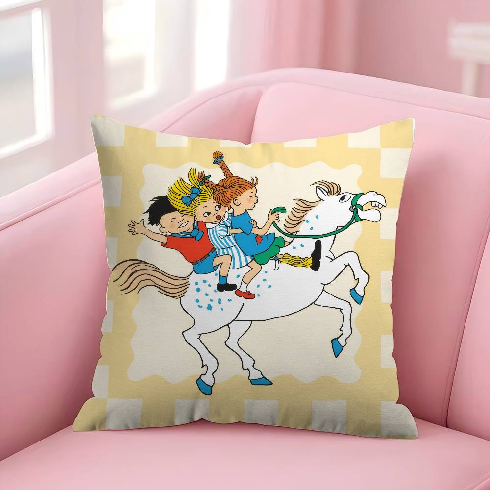 Cartoon Pippi L-longstocking Cute Maple Design Cushion Cover Happy Autumn Harvest decor Holiday Decorati Pillow Cover