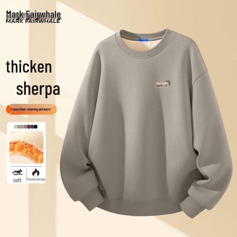 

Mark Fairwhale Men s Lamb Fleece Lined Winter Round Neck Sweatshirt XL