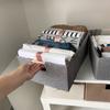 Sturdy Fabric Storage Bin With Reinforced Bottom Wooden Handles for Bedroom Office