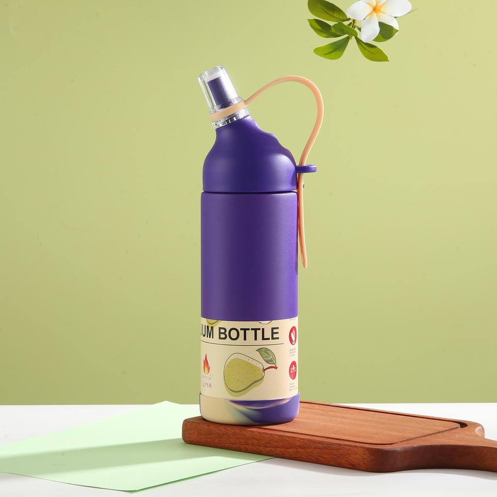 Large-capacity 304 stainless steel insulated cup, outdoor hiking portable cup with straw, sports water bottle