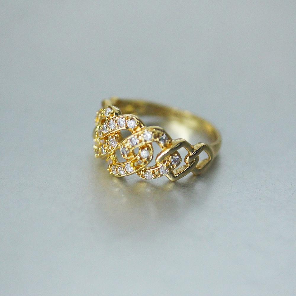 Newest  Iced Out Bling CZ Ring Female Gold Color Cubic Zirconia Hollow Geometry Rings For Women Party Jewelry Gift JZ202