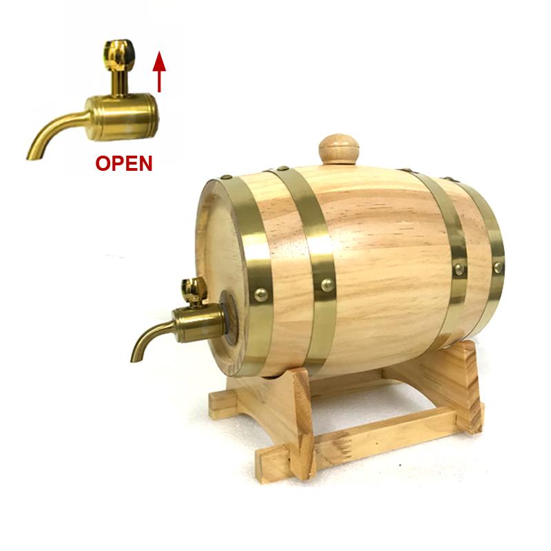 UNTIOR 1.5/3L Wood Wine Barrel Oak Beer Brewing Equipment Rum Pot Whisky Wine Bar Tools Wedding Decoration Home Brew Beer Tools