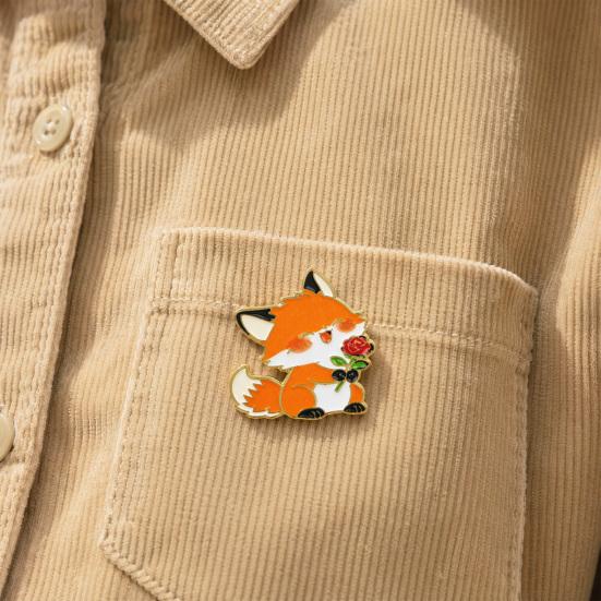 Brooch Pin, Animal Flower Design Brooch Fastener, Buckle-Type Fixing Pins, Enamel Paint Stable Buckle Pins for Backpacks And Hoods