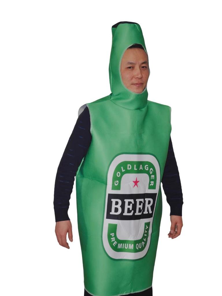 Costume Cosplay da Birra di Halloween Transfrontaliero per Adulti - Divertente Outfit da Palco Verde