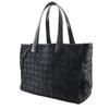CHANEL Tote MM Tote Bag A15991 New travel line black Nylon canvas Women Used