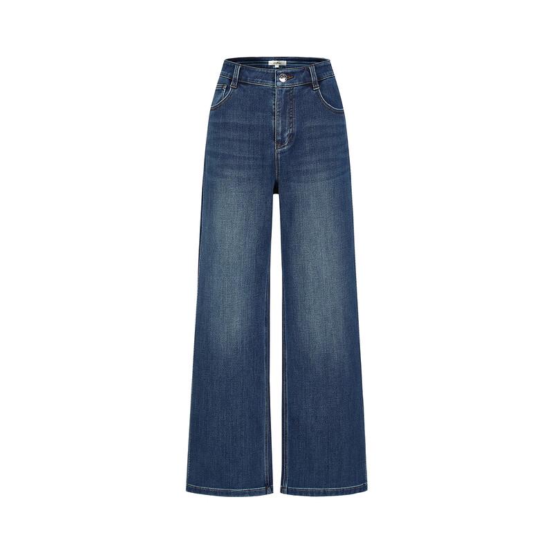 JUZUI Women's Plush-Lined Straight-Leg Jeans