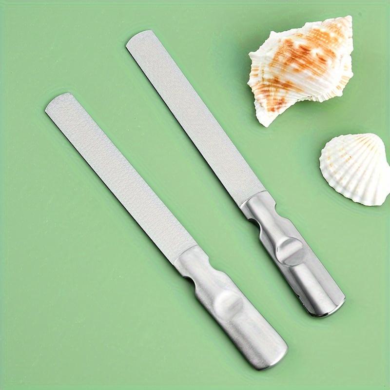 Stainless Steel Double-Sided Nail File Callus Care Tool Washable & Reusable with Pouch Ideal for Home or Salon Use