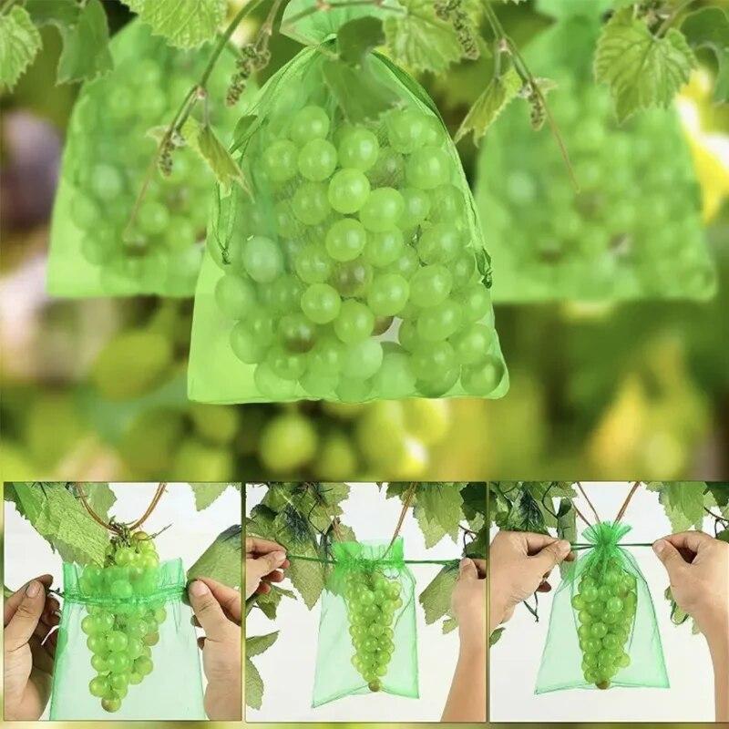 20pcs Reusable Garden Plant Protector Mesh Cover Bags - Perfect for Grapes Tomatoes Bananas Peaches Apples and Flowers