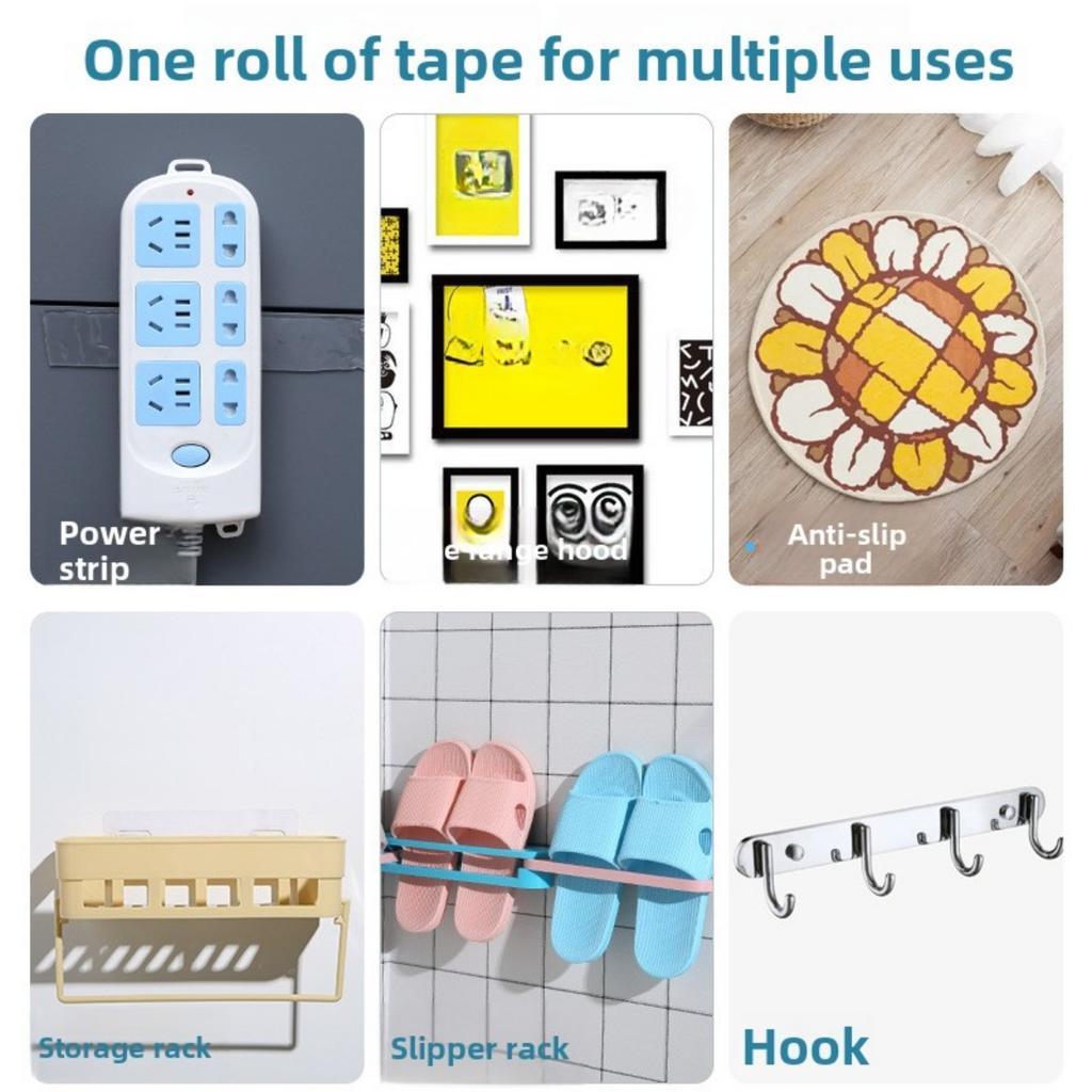 Mocna dwustronna taśma nano - Super klejąca, wielokrotnego użytku, odpowiednia do różnych celów, takich jak rękodzieło i dekoracje świąteczne