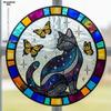 New Cat Painting Style Love Cats Pet Acrylic Maple Leaf Light Catcher, Celebration Home & Door Decor, Christmas & New Year Gifts