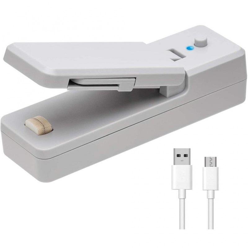 2 IN1 USB Chargable Mini Bag Sealer Heat Sealers With Cutter Knife Rechargeable Portable Sealer For Plastic Food Storage Kitchen