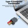 Mini Type C 2.0 TF Card Reader External Storage Black Stretch Design for iPhone USB-C 2.0 Memory Stick TF Card Reader