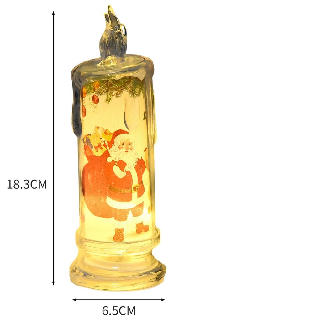 Christmas Simulation Candle Lights, Printed LED Electronic Candles, Festival Atmosphere Decor Ornaments