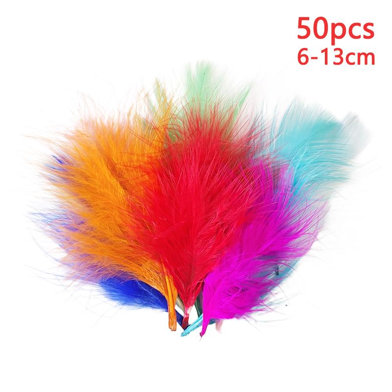 6-13cm Turkey Feathers 50pcs Decoration Small Big Long For Crafts Clothing Dreamcatcher Making Carnival Pluma Chicken Mix Colors