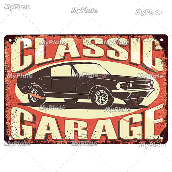 Garage Metallskylt Metallaffisch Plåtskylt Plack Metall Vintage Väggdekor för Bar Pub Motorcykelklubb Man Cave Tool Regler Affisch