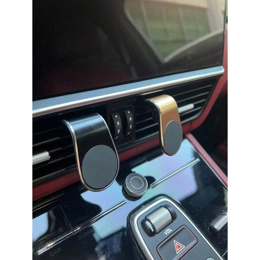 1pc Magnetic L-Shaped Car Vent Phone Holder, Horizontal & Vertical Universal Compatible With IPhone, Android Phone