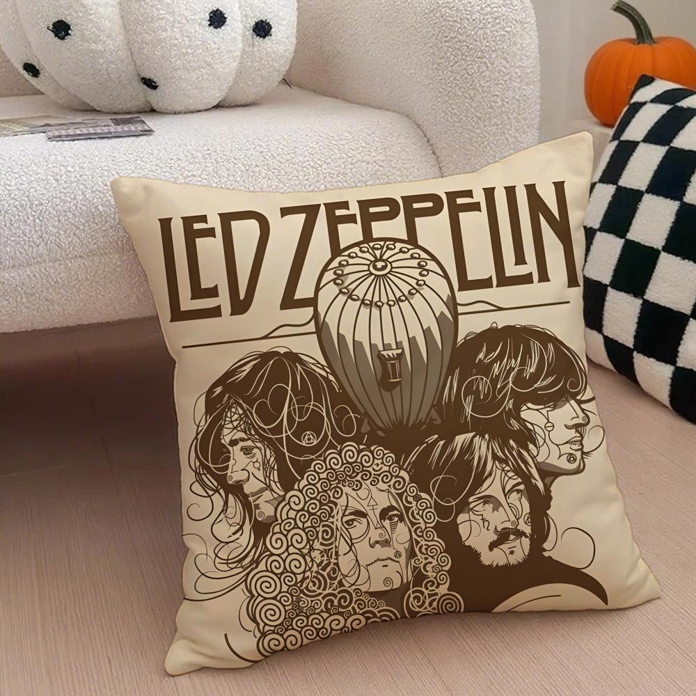Fashion Iconic LLed ZeppelinS Rock Cushion Cover Throw Pillow Cover Hidden Button Durable Polyester Chair Cushion