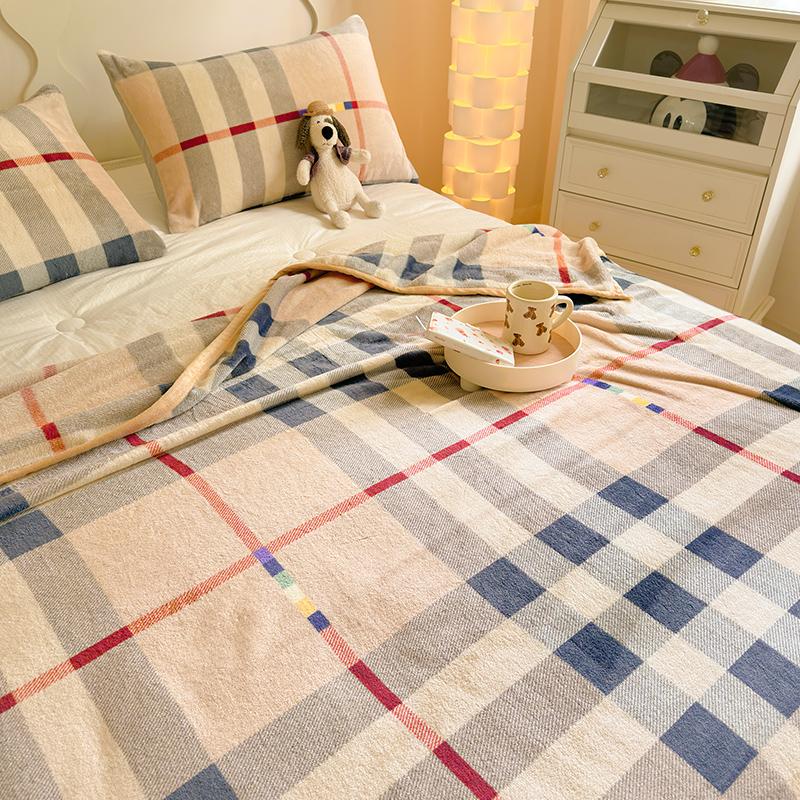 Geometric Plaid Throw Blanket Warm Cozy Blanket for Sofa,Couch,Bed,Reversible Fluffy Plush Flannel Blankets for Adults Women Men