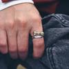 Adjustable Open Ring Men Women Vintage Geometric Plated Finger With Vajra Motif Retro Ethnic Style