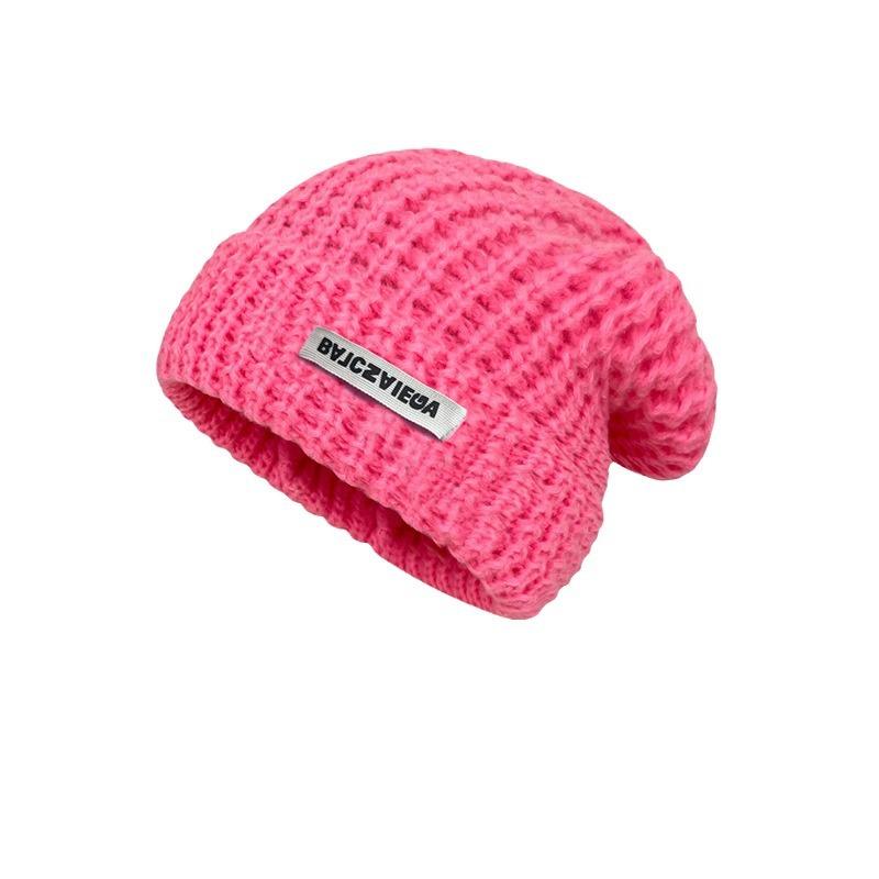Loose-fitting women's knitted hat for autumn and winter, Korean style, versatile, suitable for large head sizes, makes the face look smaller, warm