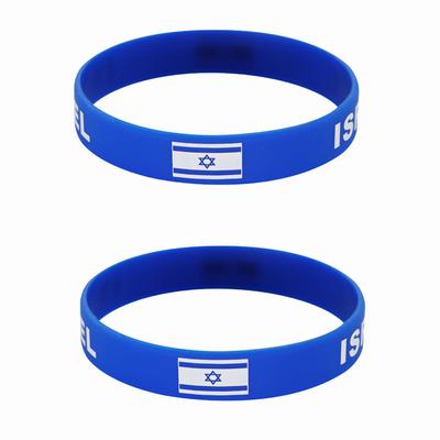 2 יחידות דגל ישראל צמידי סיליקון צמידי ספורט משחקי יד דגלים לאומיים רצועת יד לגברים נשים גומי מוטיבציה אביזרי אופנה מתנות