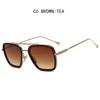 Luxury Square Sunglasses Men Women Brand Designer Retro Alloy Frame Big Sun Glasses Vintage Gradient Male Female Oculos Feminino