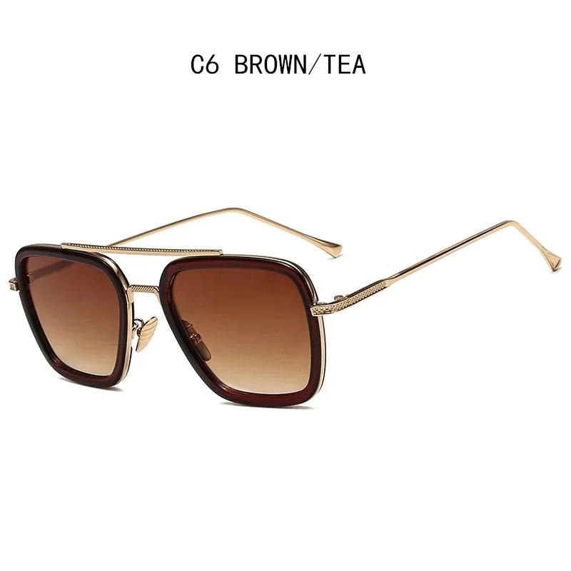 Luxury Square Sunglasses Men Women Brand Designer Retro Alloy Frame Big Sun Glasses Vintage Gradient Male Female Oculos Feminino