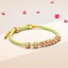 Handmade Peach Blossom & Lily of the Valley Knot Zodiac Bracelet – Red Rope for Men & Women, Bead-String DIY Semi-Finished.
