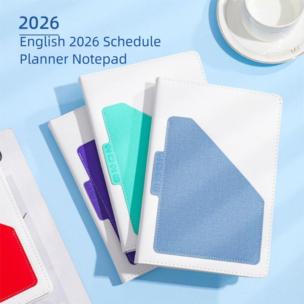 Wear-resistant 2026 Schedule Planner Notepad English 365 Days Efficiency Notebook  Office Supplies