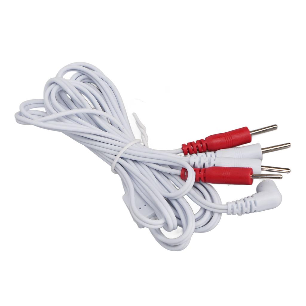 5pcs Electrode Wire 1 To 4 Pin 4.9ft Length Promote Blood Circulation Multifunctional 2.5mm Plug TENS Unit Wire White