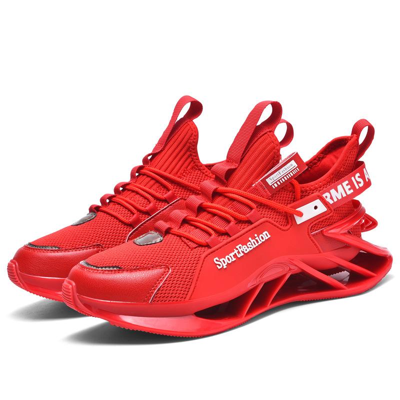 

Кроссовки Trendy Blade Outsole Мужские сетчатые туфли больших размеров Молодежные кроссовки Студенческие модные кроссовки 46 красный