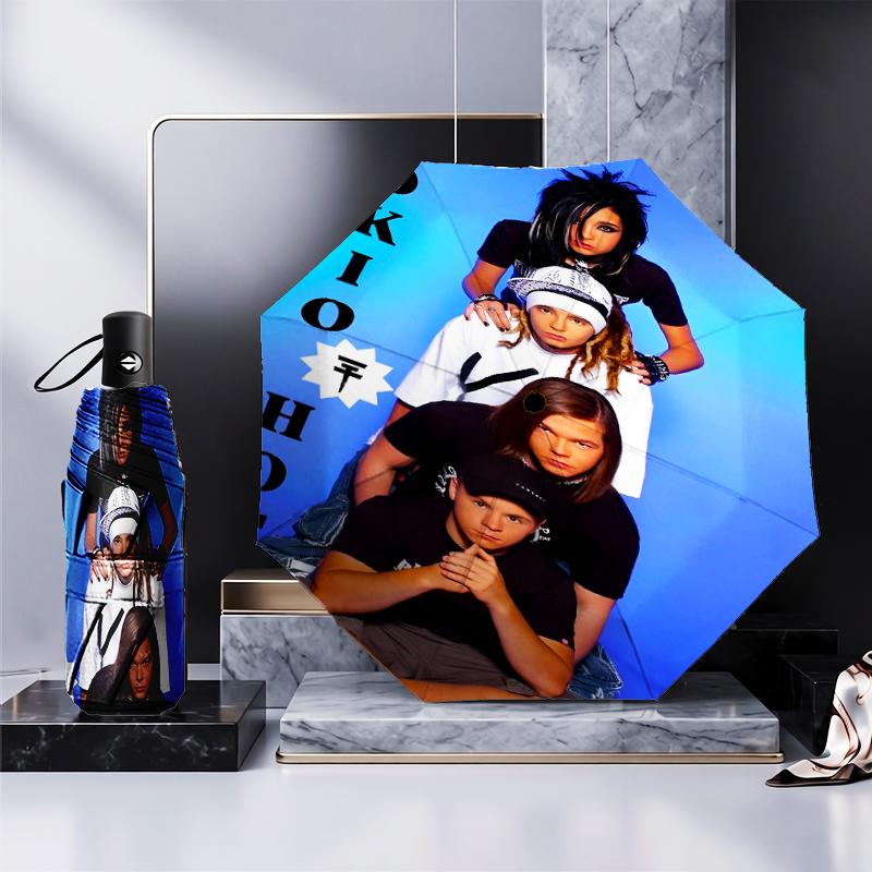 Tokio Band Portrait With Caps Umbrella Folding Umbrella, Automatic Umbrella 8-Frame for Travel, Camping Use Gift for Halloween Christmas