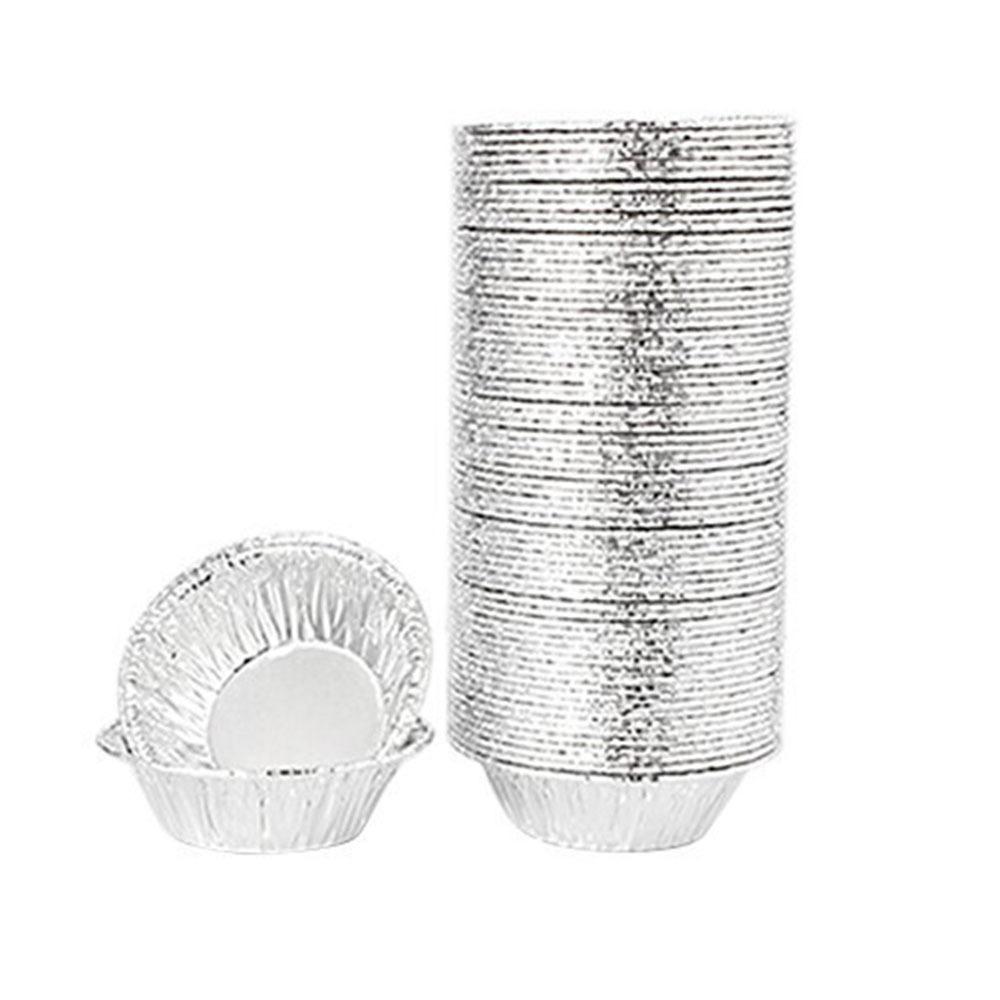 100Pcs Round Tart Pan Disposable Pie Tin Cake Mold Shell Egg Tart Mould  Baking Cup