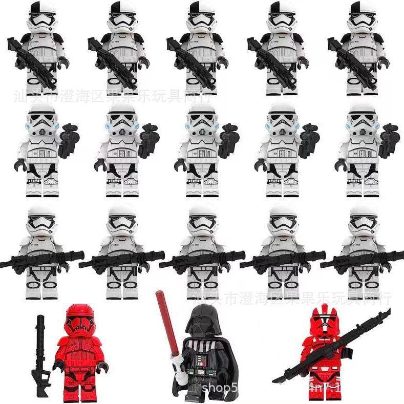 18 Stück Star Wars Serie Schwarzer Trooper Armee Bausteine Figuren Kinder Montagespielzeug Tasche, Star Wars Krieger Modell Set