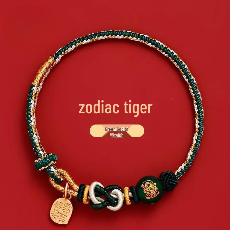 Five Gods of Wealth Zodiac Red Bracelet: Lucky Red String Hand Rope Gift