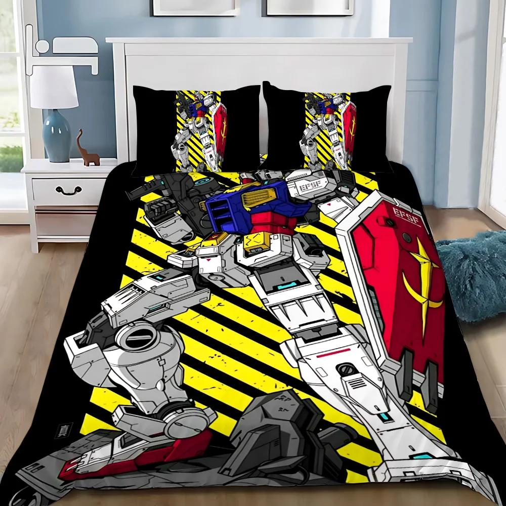 Soft Duvet Cover Pilowcase Mecha GundamS Beding Set Anime Adult People Boy Girl Bedrom Decoration Children Gift Single Double Large Sized Dimensions