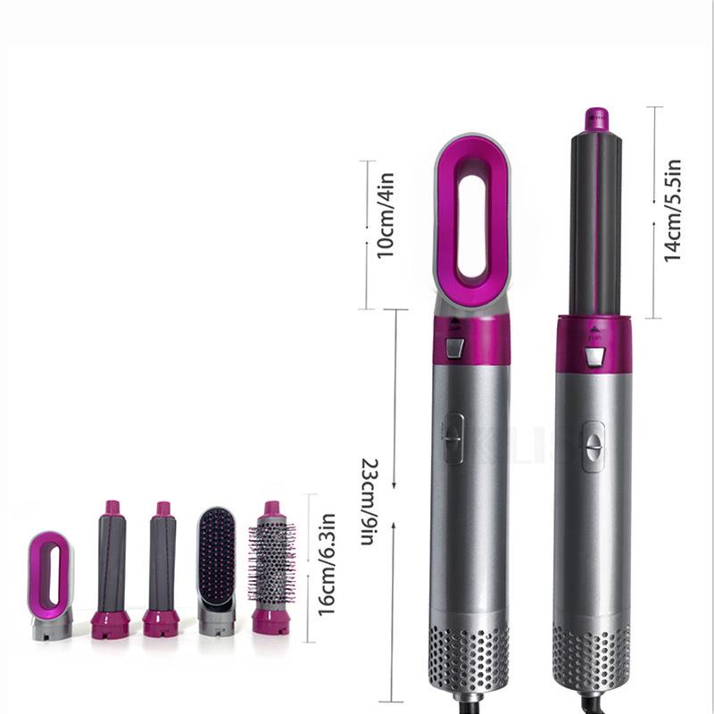 Five-in-One Multifunctional Hair Styler: Curling Iron, Straightener, and Blow Dryer Brush