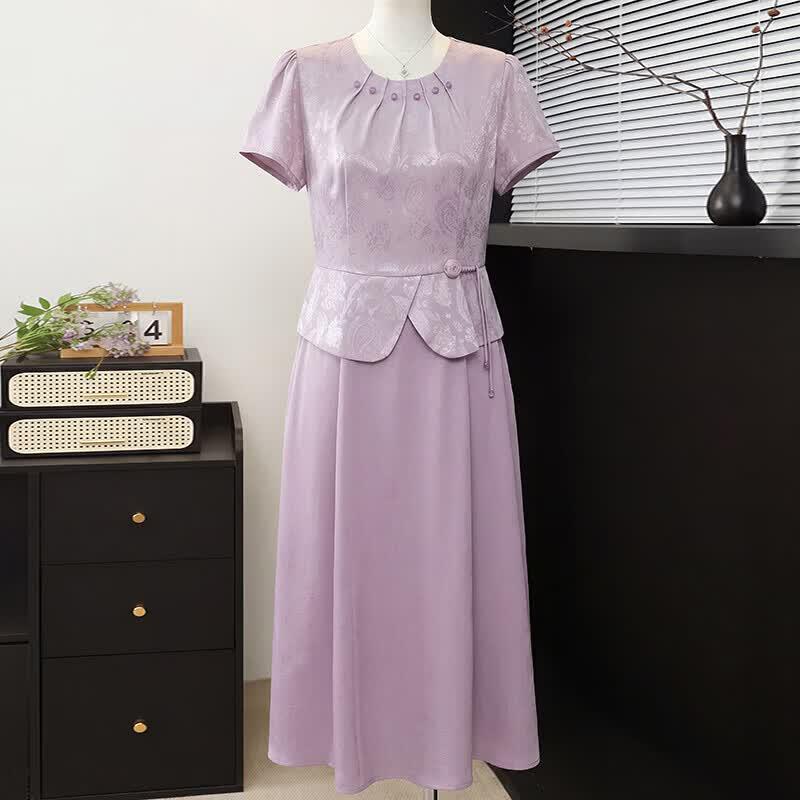 Xuexi Elegant Summer Short-Sleeve Midi Dress XL