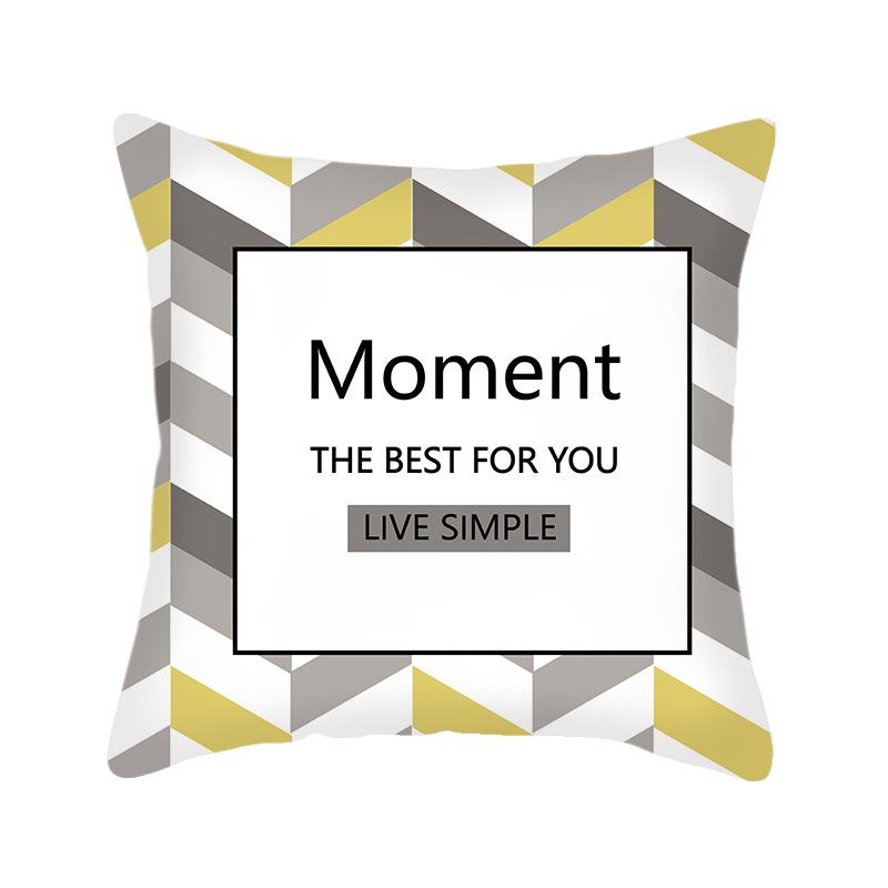 Ins Nordic Style Short Plush Linen Pillowcase Single-sided Printed Cushion Cover Pillowcase
