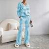 Cross-border Two-piece Set Women's 2025 Autumn New Fashion Casual Straight-leg Pants Temperament Loose V-neck Pit Strip Knitted Cover