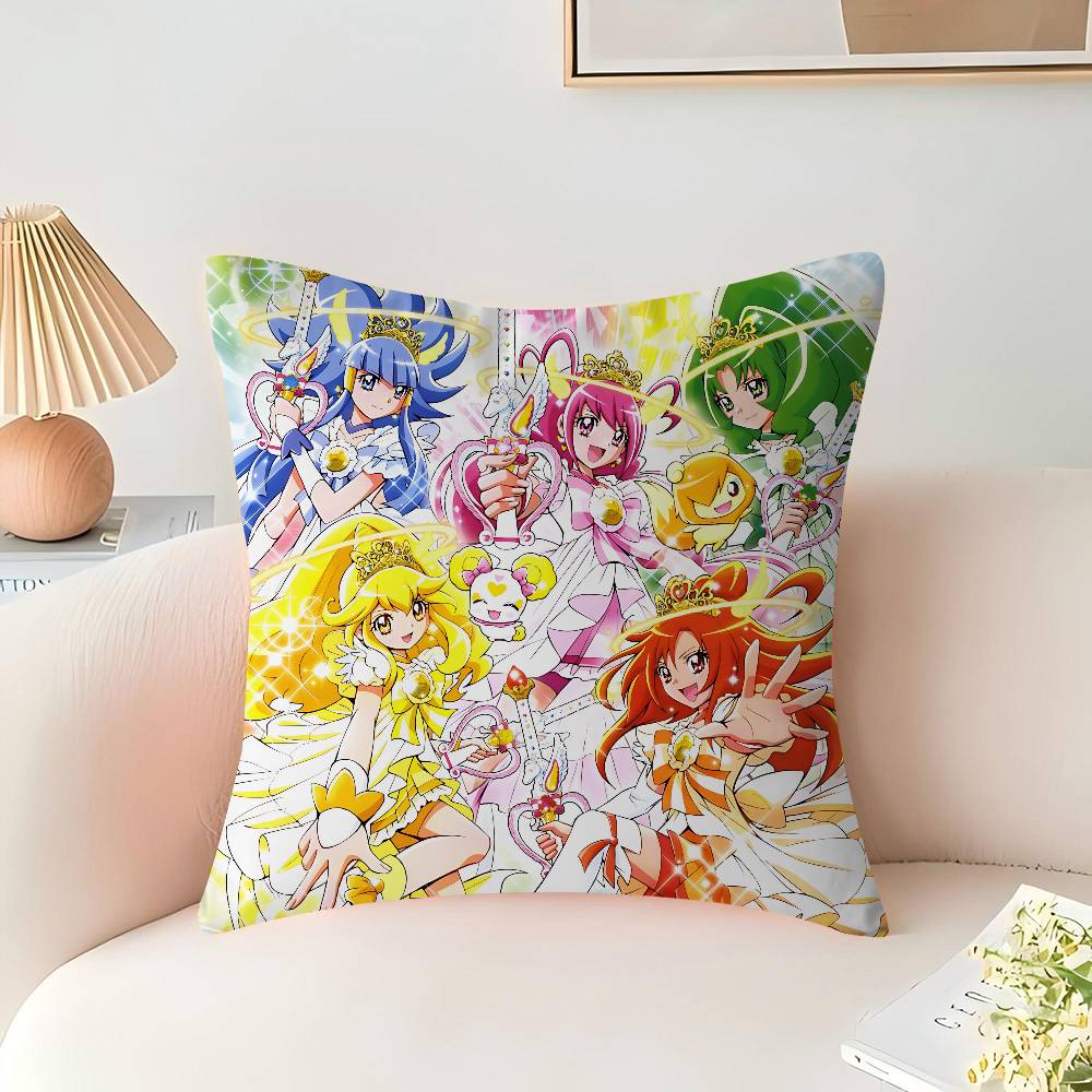 Anime  Smile PreCure Cushion Cover Car Throw Pillow Case For Sofa Car Christmas Gift 40x40cm 45x45cm