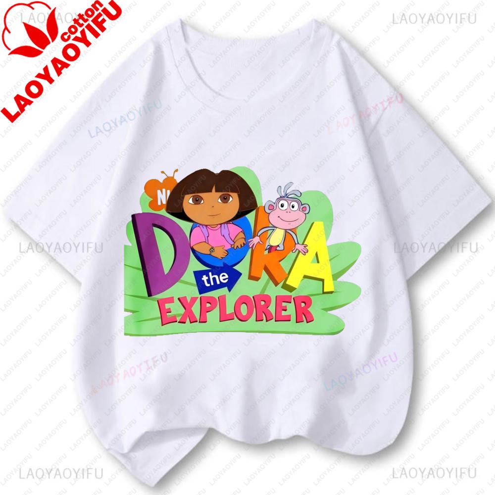 New Arrival Dora The Explorers T Shirt Unique Novelty Fashion Graphic T Shirts Cotton Vintage Printed Shirt Camisa Unisex Clothes