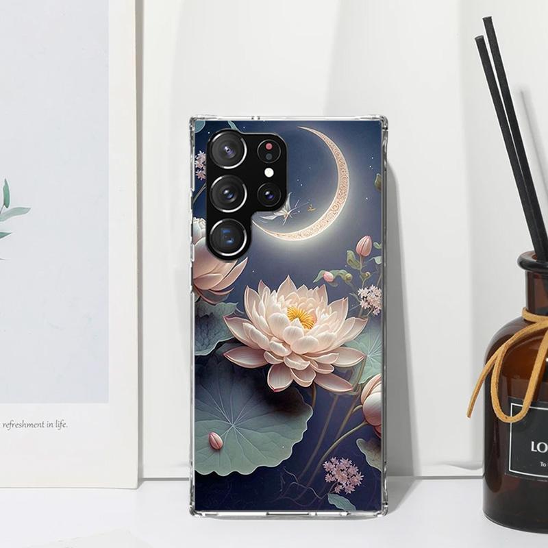 Lotus Blue White Flowers Phone Case For Samsung Galaxy S26 S25 Edge S24 FE S23 S22 Ultra S21 Plus S20 + Art Fundas Back Cover Ga